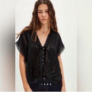 Free People Marigold Shine lace Top